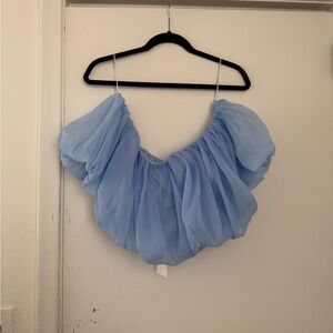 Elegant Blue Off-Shoulder Women's Top